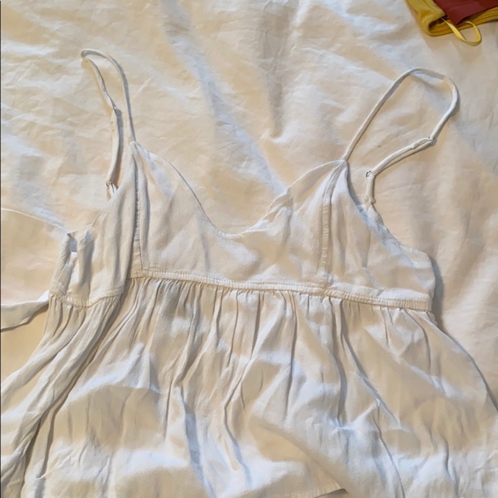 Brandy Melville White Scoop, Tie-back Top